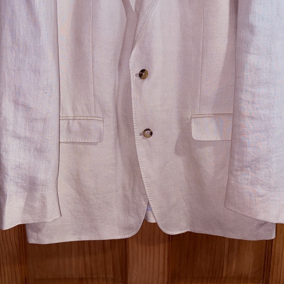 Alan Flusser Men’s Classic Beige Linen Blazer - 46R - GUC - Picture 6 of 16